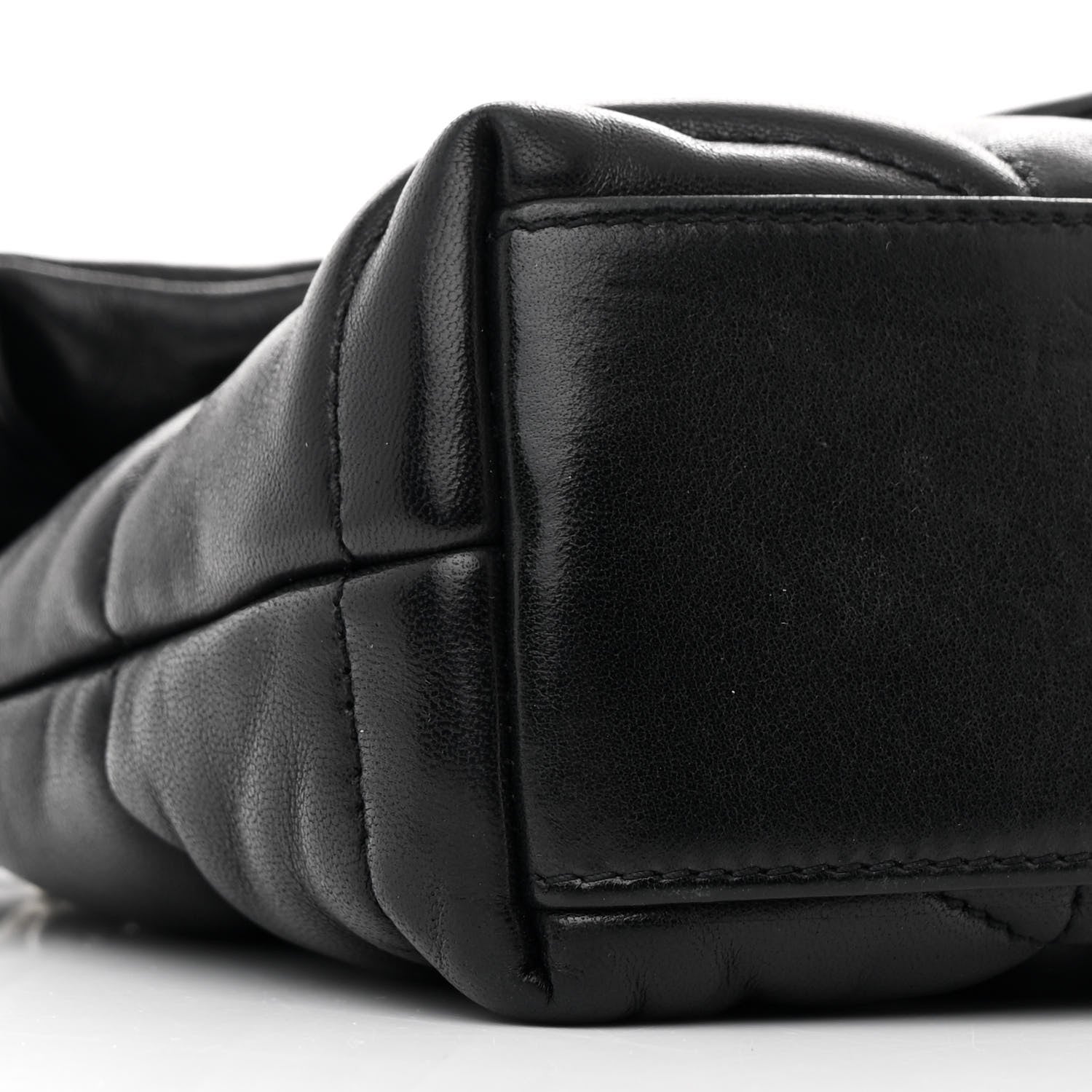 Saint Laurent Lambskin Quilted Toy Loulou Puffer Monogram Chain Satchel Black 9 of 10