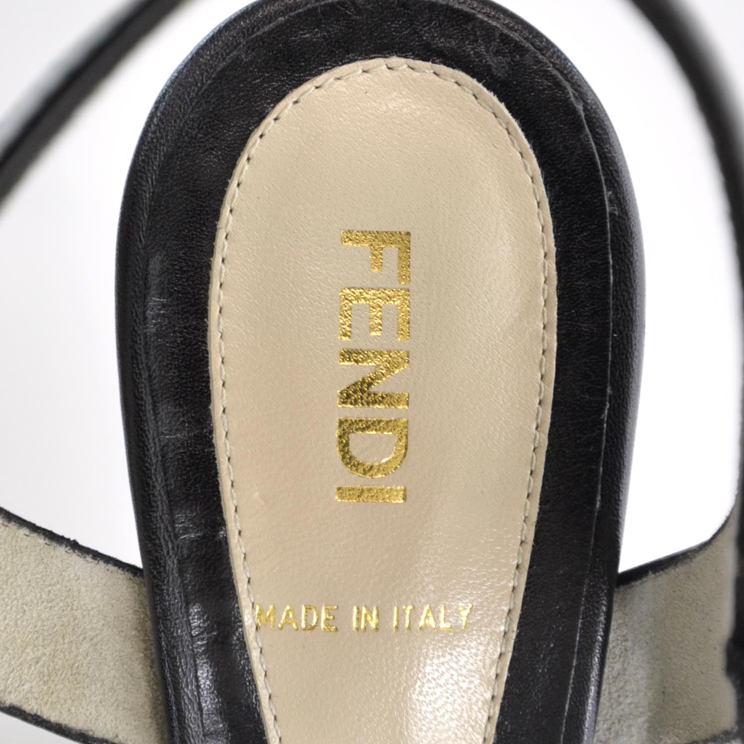 Fendi Zucchino Leather Platform Peep Toe Heels Pumps 39 6 of 8