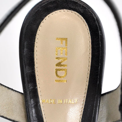 Fendi Zucchino Leather Platform Peep Toe Heels Pumps 39 6 of 8