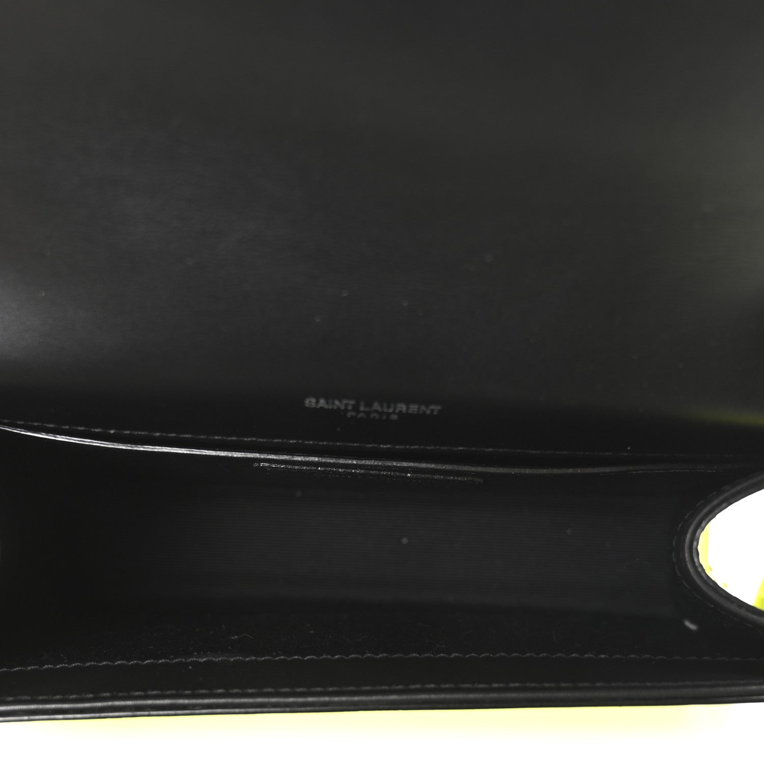 Saint Laurent Patent Grain de Poudre Small Monogram Kate Satchel Neon Yellow 5 of 10