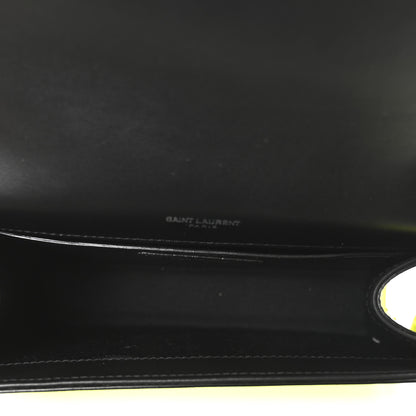 Saint Laurent Patent Grain de Poudre Small Monogram Kate Satchel Neon Yellow 5 of 10