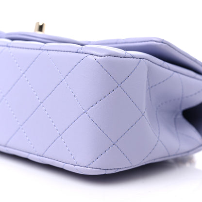 Chanel Lambskin Quilted Mini Top Handle Rectangular Flap Light Purple 9 of 10