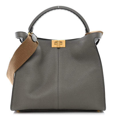 Fendi Cuoio Romano Selleria Bi-Color Medium Peekaboo X-Lite Moon Ghiaia 1 of 11