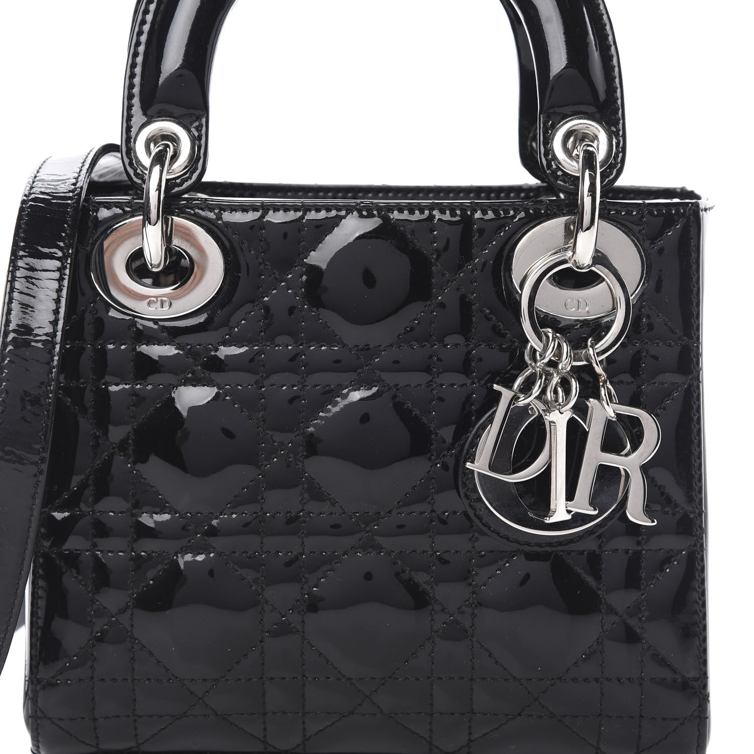 Christian Dior Patent Cannage Mini Lady Dior Black 9 of 11