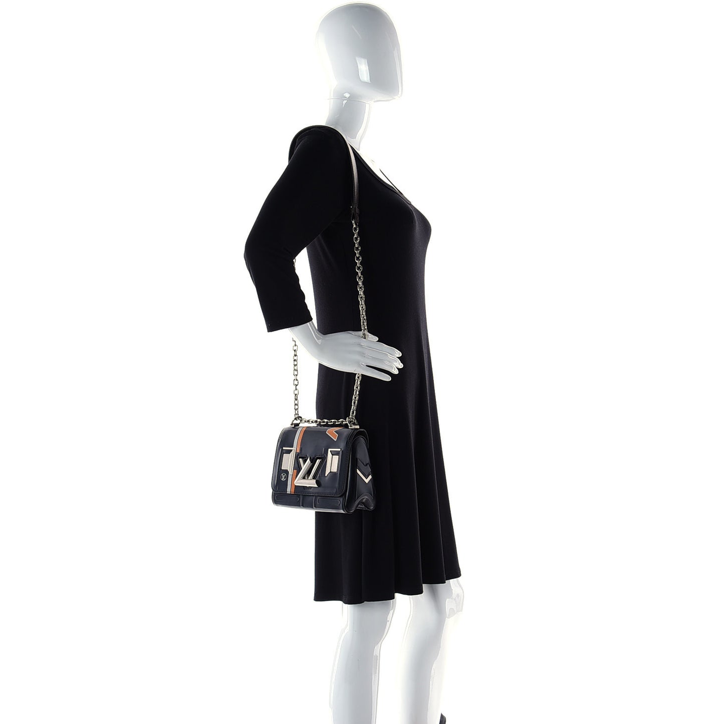 Epi Monogram Spaceship Embossed Twist Shoulder Bag PM Black