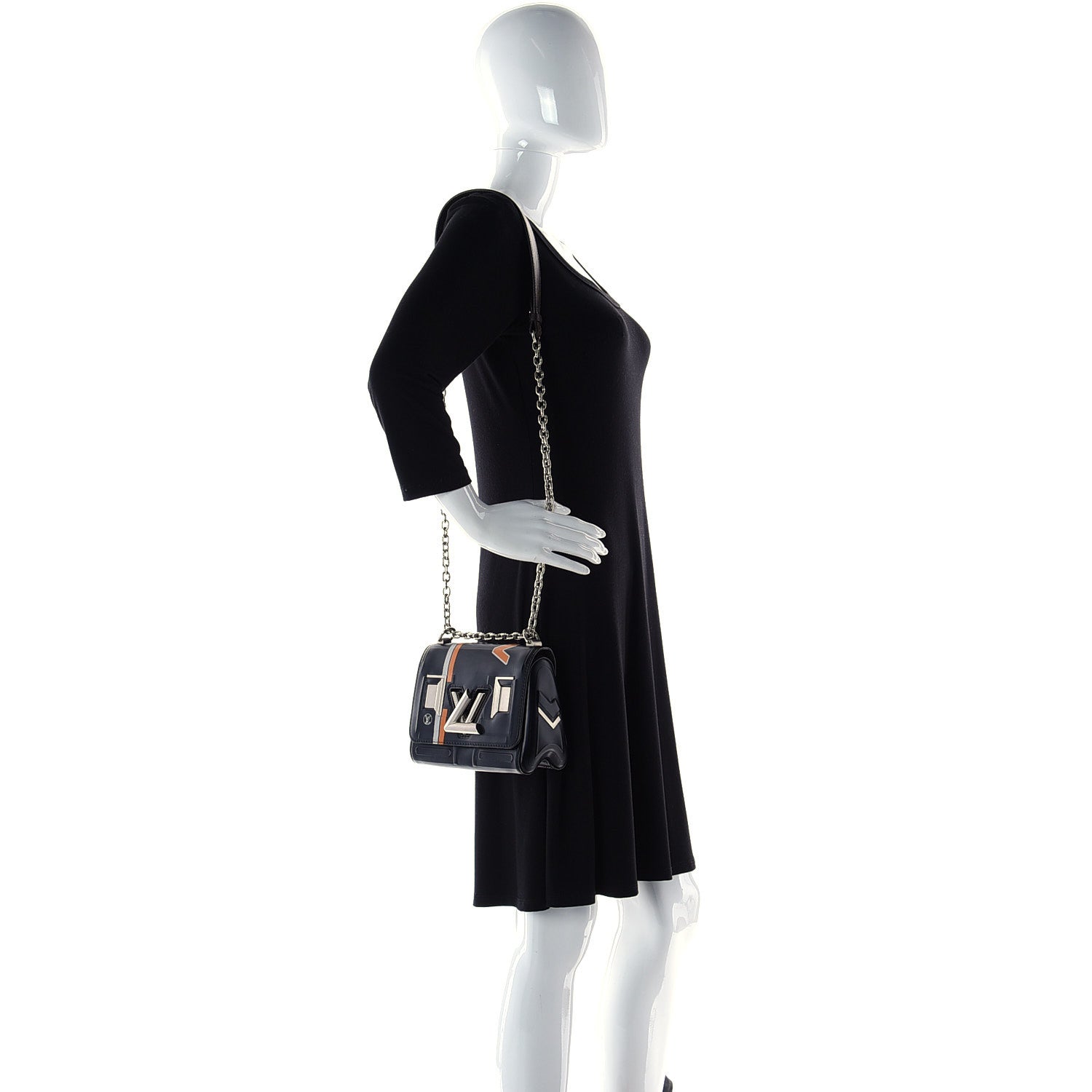 Louis Vuitton Epi Monogram Spaceship Embossed Twist Shoulder Bag PM Black 3 of 14