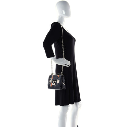 Louis Vuitton Epi Monogram Spaceship Embossed Twist Shoulder Bag PM Black 3 of 14