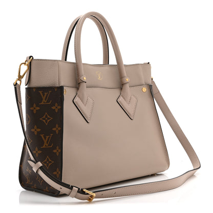 Louis Vuitton Calfskin Monogram On My Side MM Greige 3 of 10