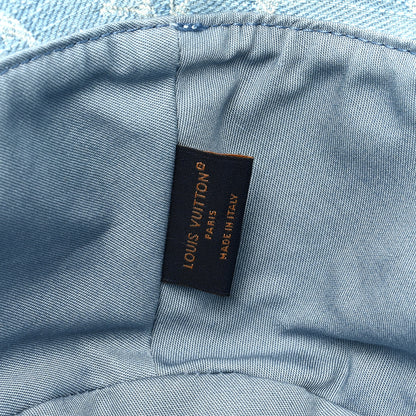 Louis Vuitton Monogram Denim Fringe Bucket Hat Blue 8 of 8