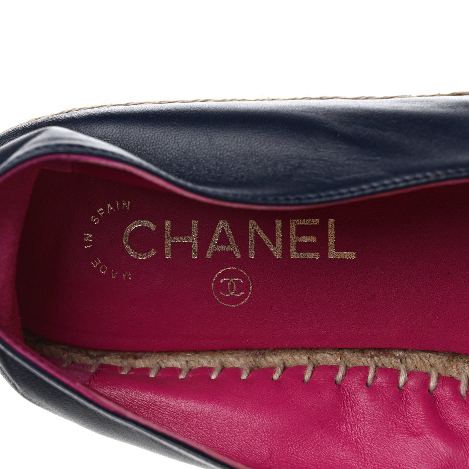 Chanel Lambskin CC Espadrilles 42 Navy Fuchsia Black 7 of 9