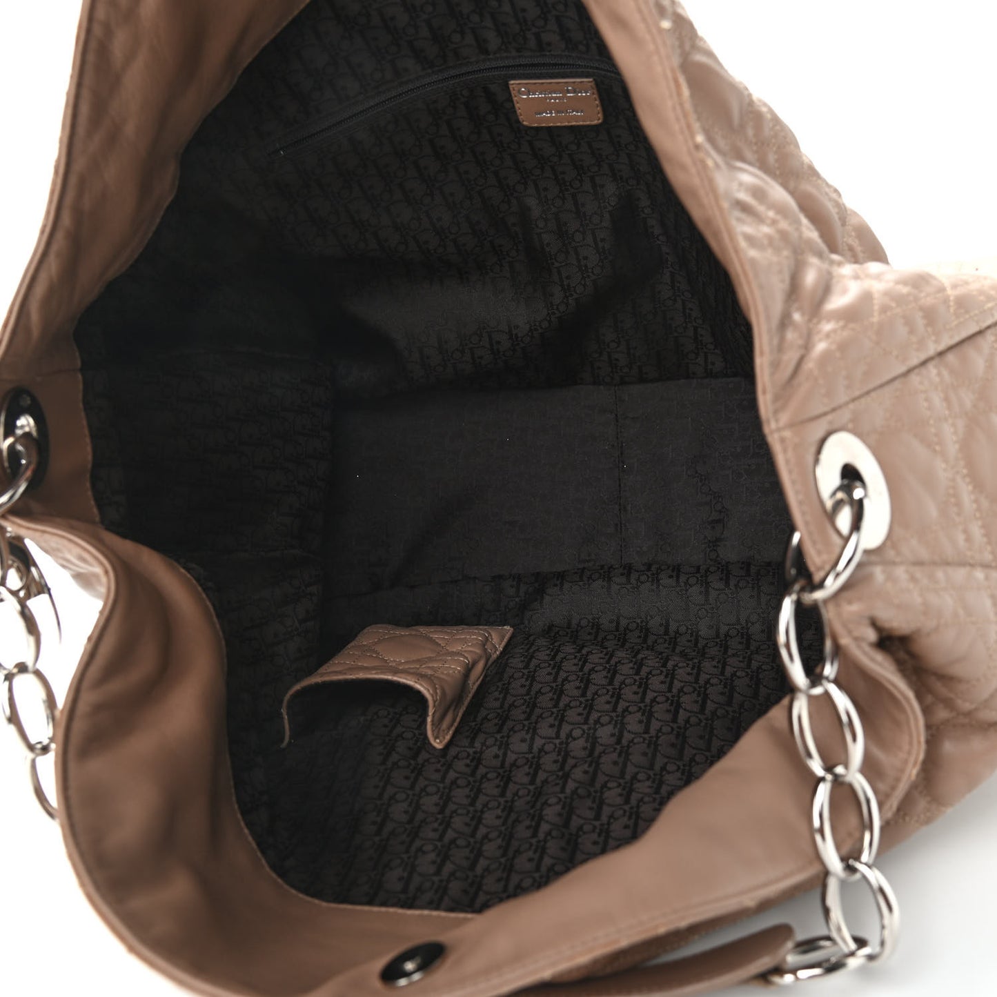Lambskin Cannage Large Dior Soft Hobo Beige