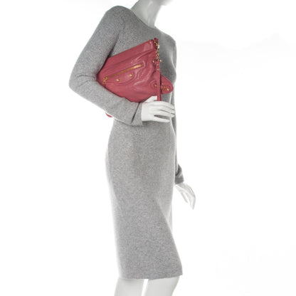 Balenciaga Agneau Giant 12 Gold Hardware Flat Handle Clutch Rose Bonbon 2 of 7