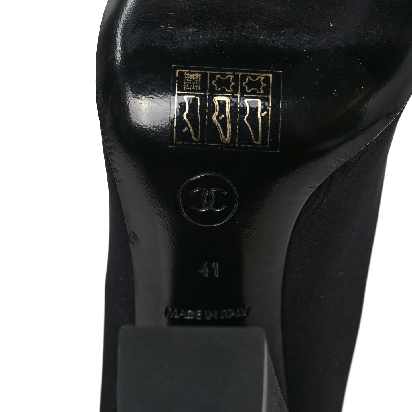 Satin Camelia Block Heels Pumps 41 Black