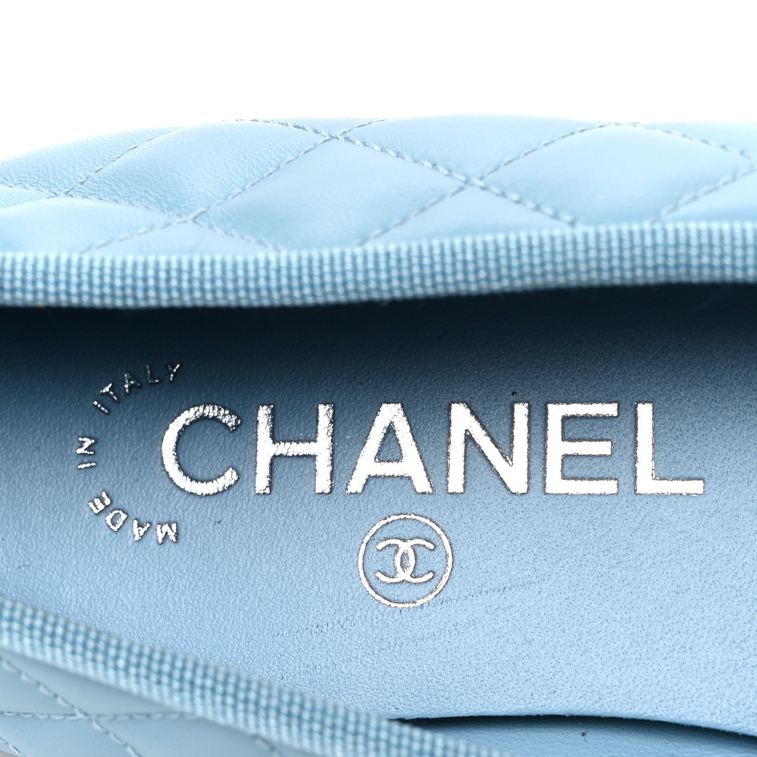 Chanel Lambskin Quilted CC Cap Toe Ballerina Flats 39.5 Blue 9 of 11