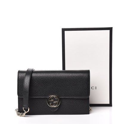 Gucci Dollar Calfskin Interlocking G Chain Wallet Black 12 of 12