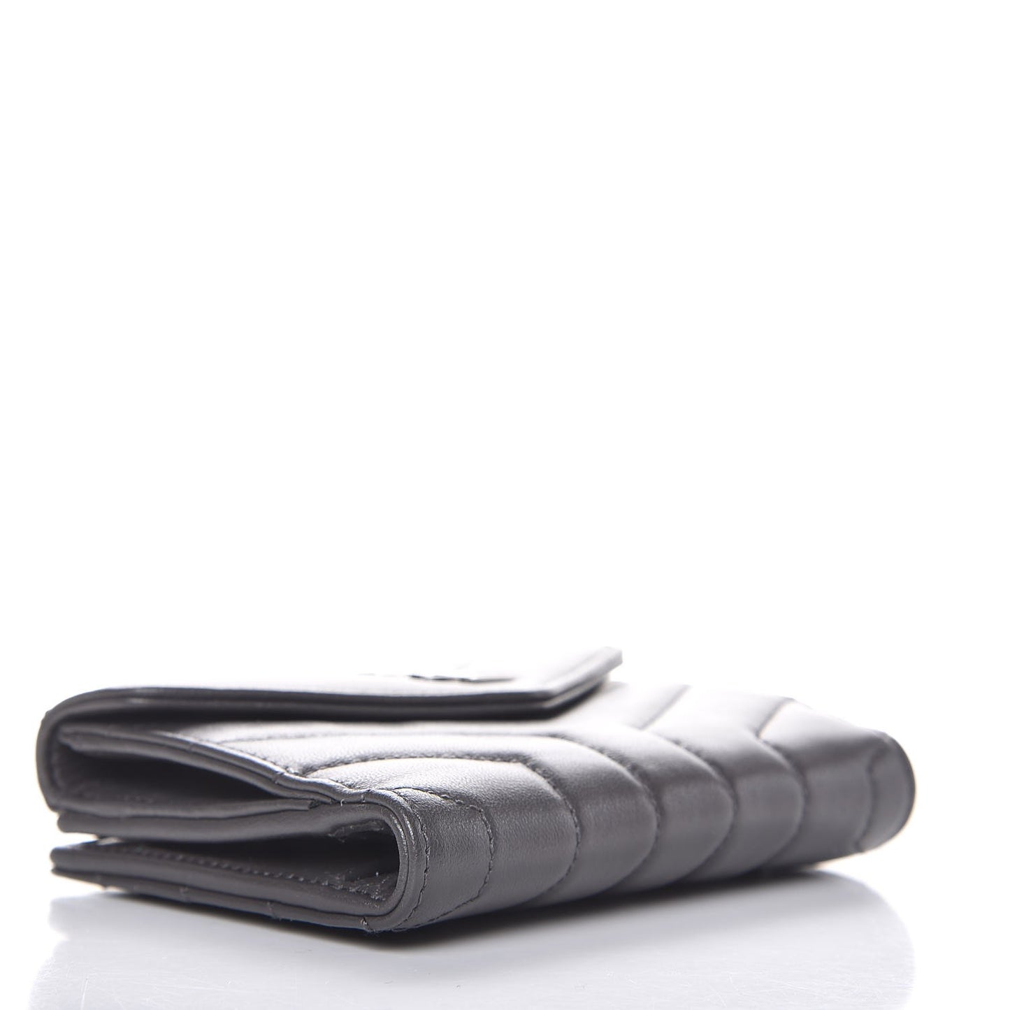 Lambskin Y Quilted Monogram Compact Loulou Wallet Asphalt