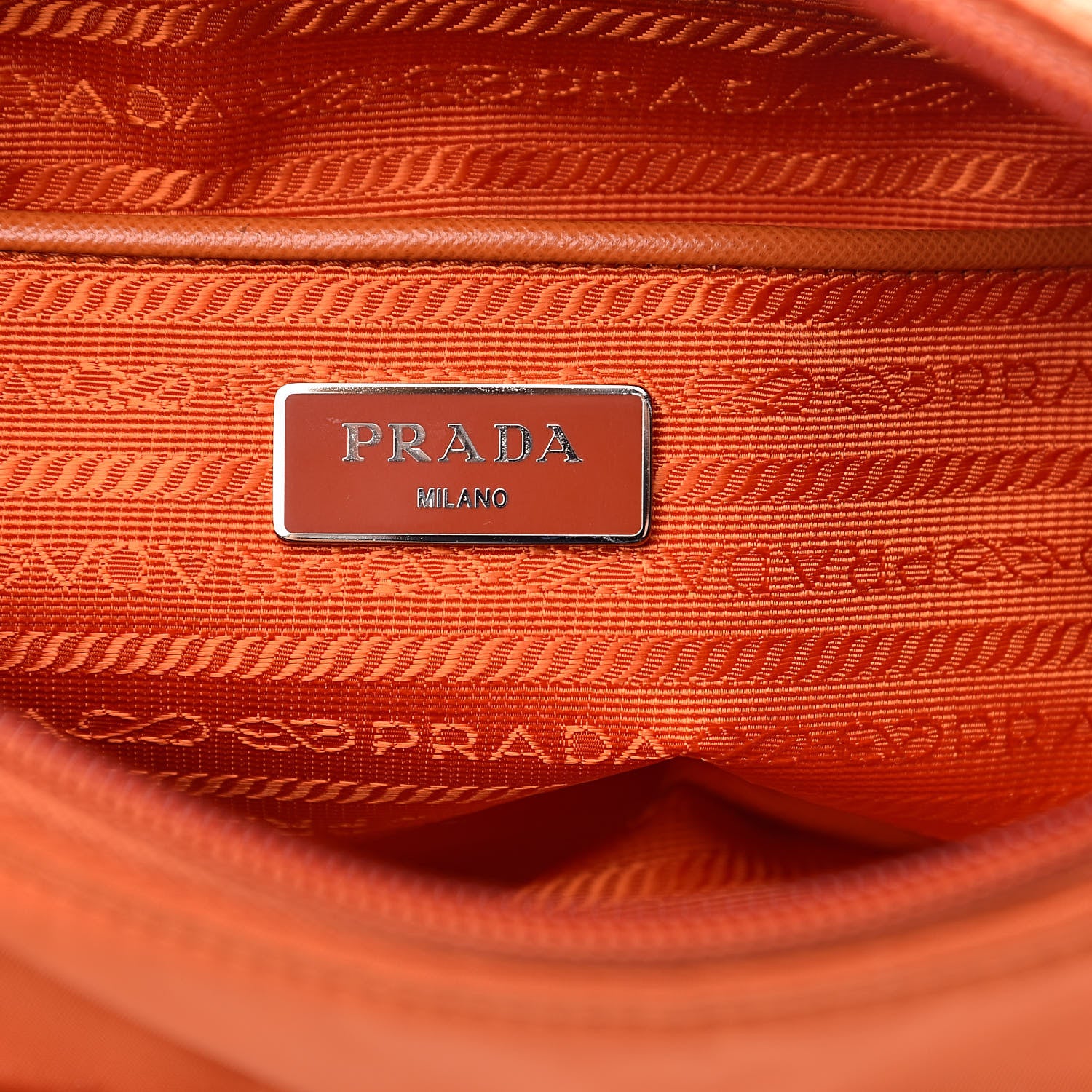 Prada Nylon Vela Flat Messenger Bag Papaya 6 of 10