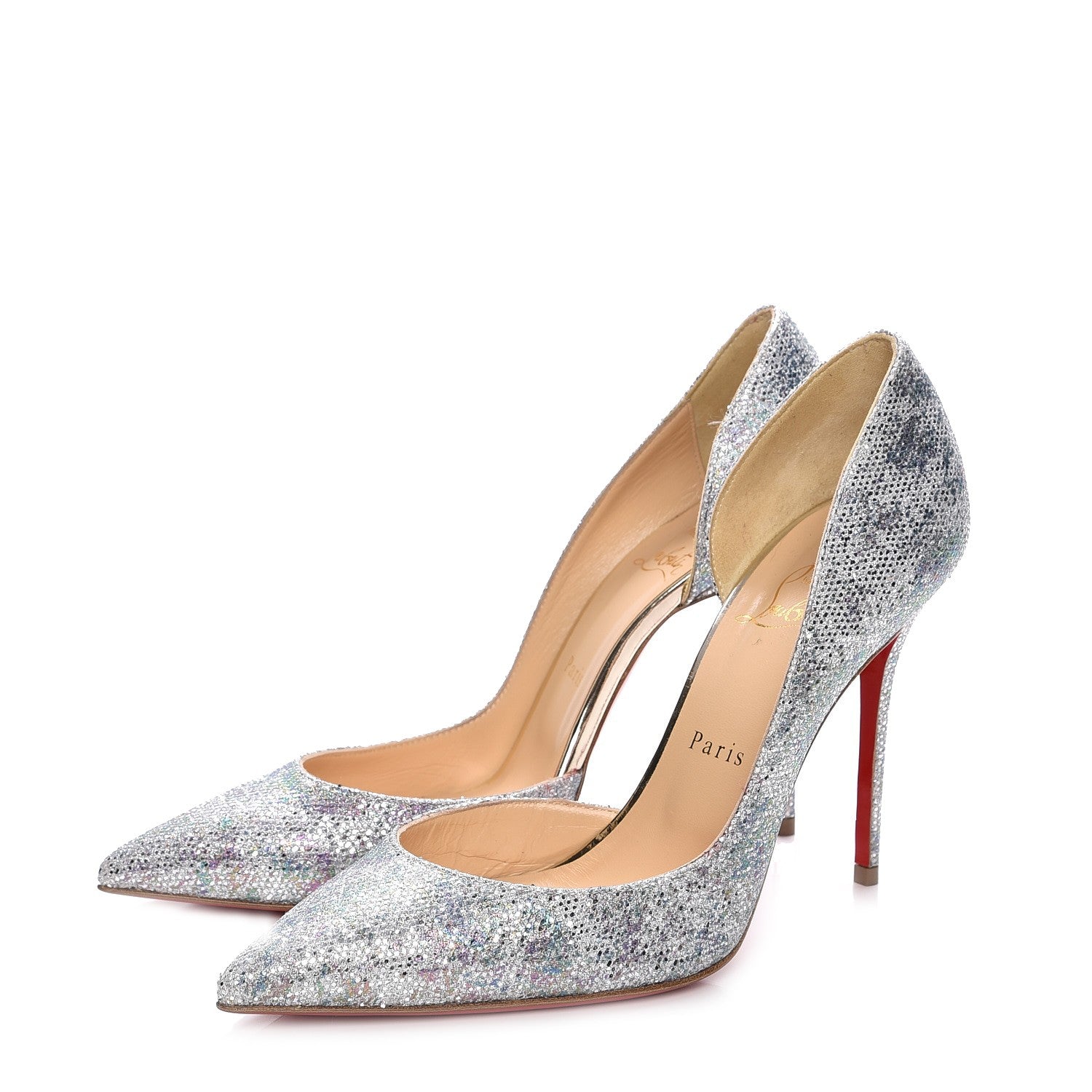 Christian Louboutin Glitter Solaria Iriza 100 Pumps 39 Multi Light Gold 3 of 7