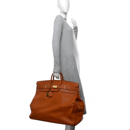 Hermes Taurillon Clemence HAC Travel Birkin 55 Gold 2 of 15