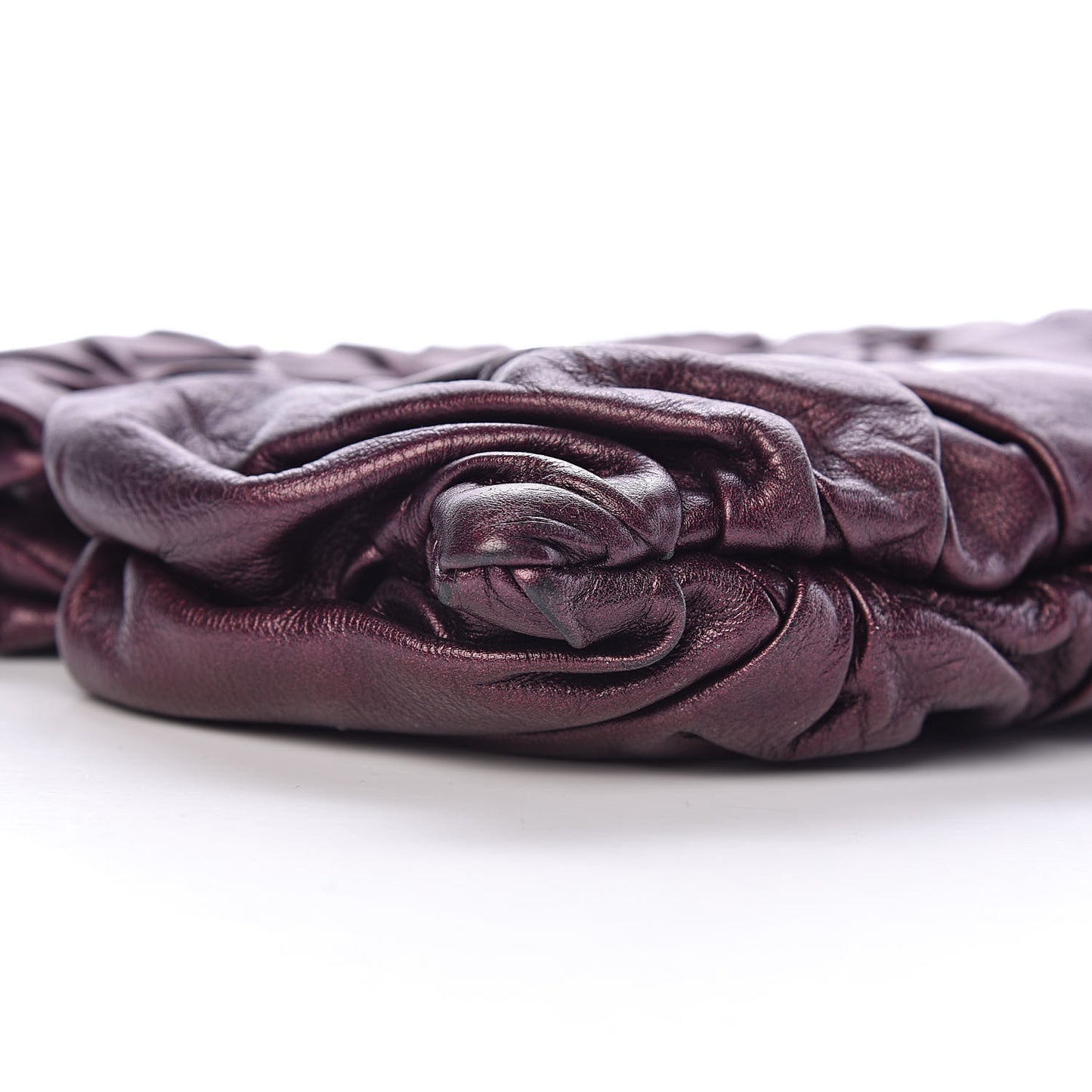 Metallic Nappa Gaufre Clutch Ribes
