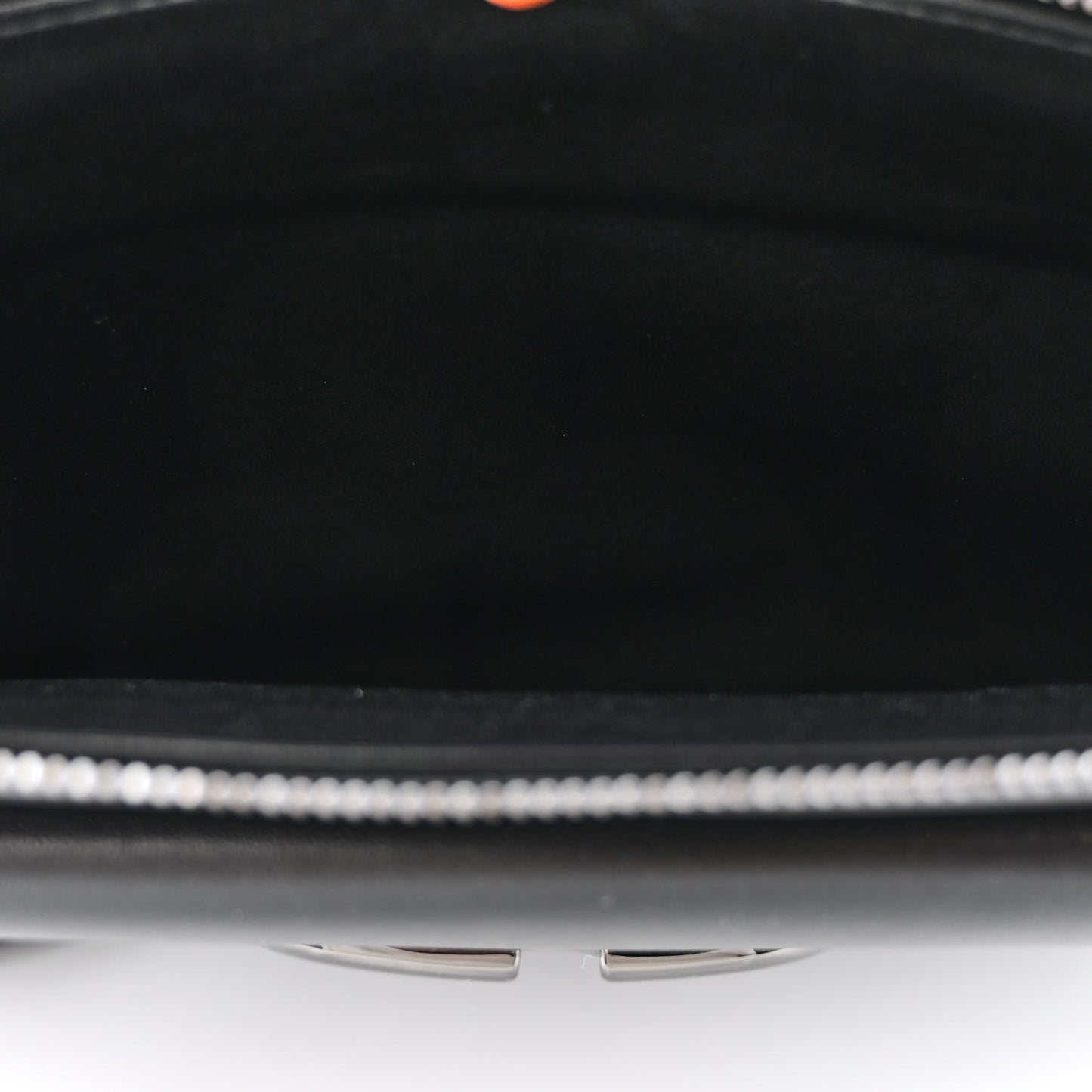 Calfskin Tonal Vlogo Briefcase Black