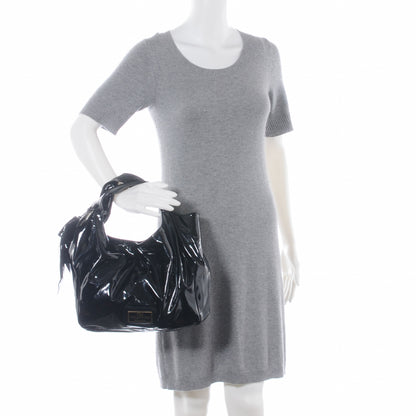 Valentino Garavani Patent Lacca Small Nuage Bow Hobo Black 2 of 7