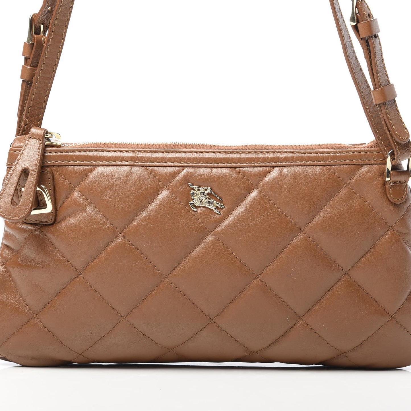 Lambskin Quilted Small Manor Pochette Shoulder Bag Dark Beige