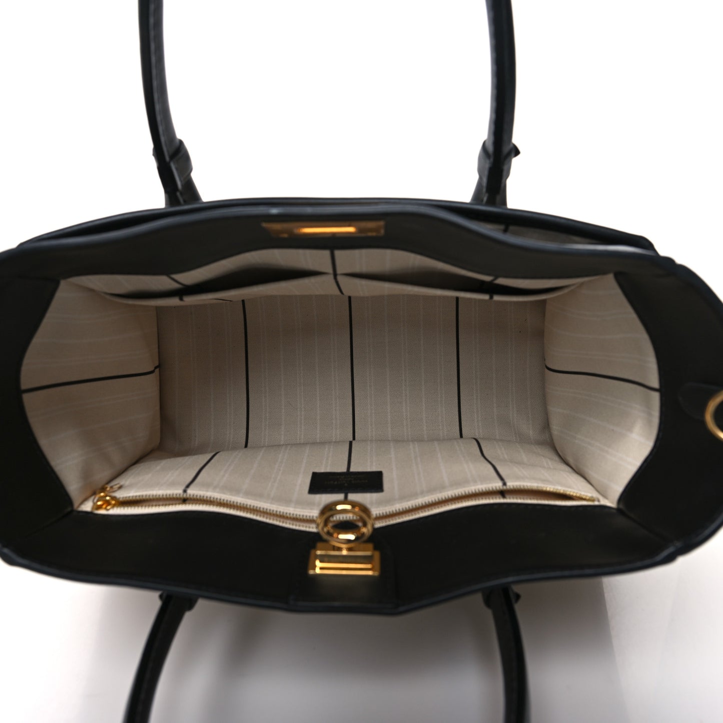 Canvas Calfskin Monogram On My Side MM Black