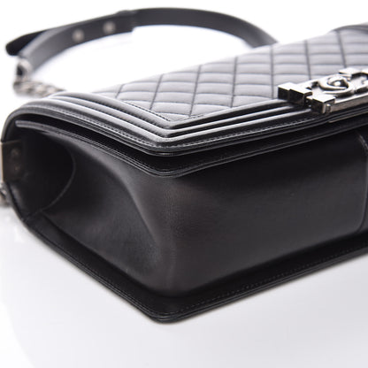 Chanel Lambskin Quilted Medium Boy Flap Black 8 of 12