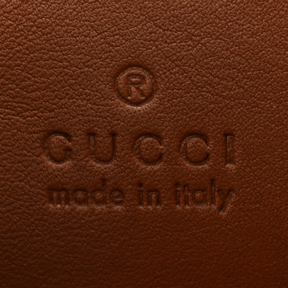 Gucci GG Supreme Monogram Textured Calfskin Small Emblem Shoulder Bag Beige Dark Brown 6 of 11