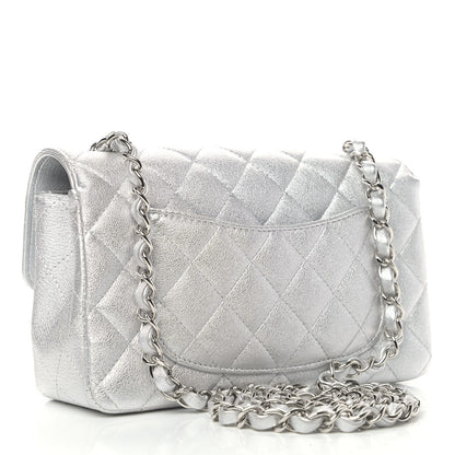 Chanel Metallic Lambskin Quilted Mini Rectangular Flap Silver 2 of 4