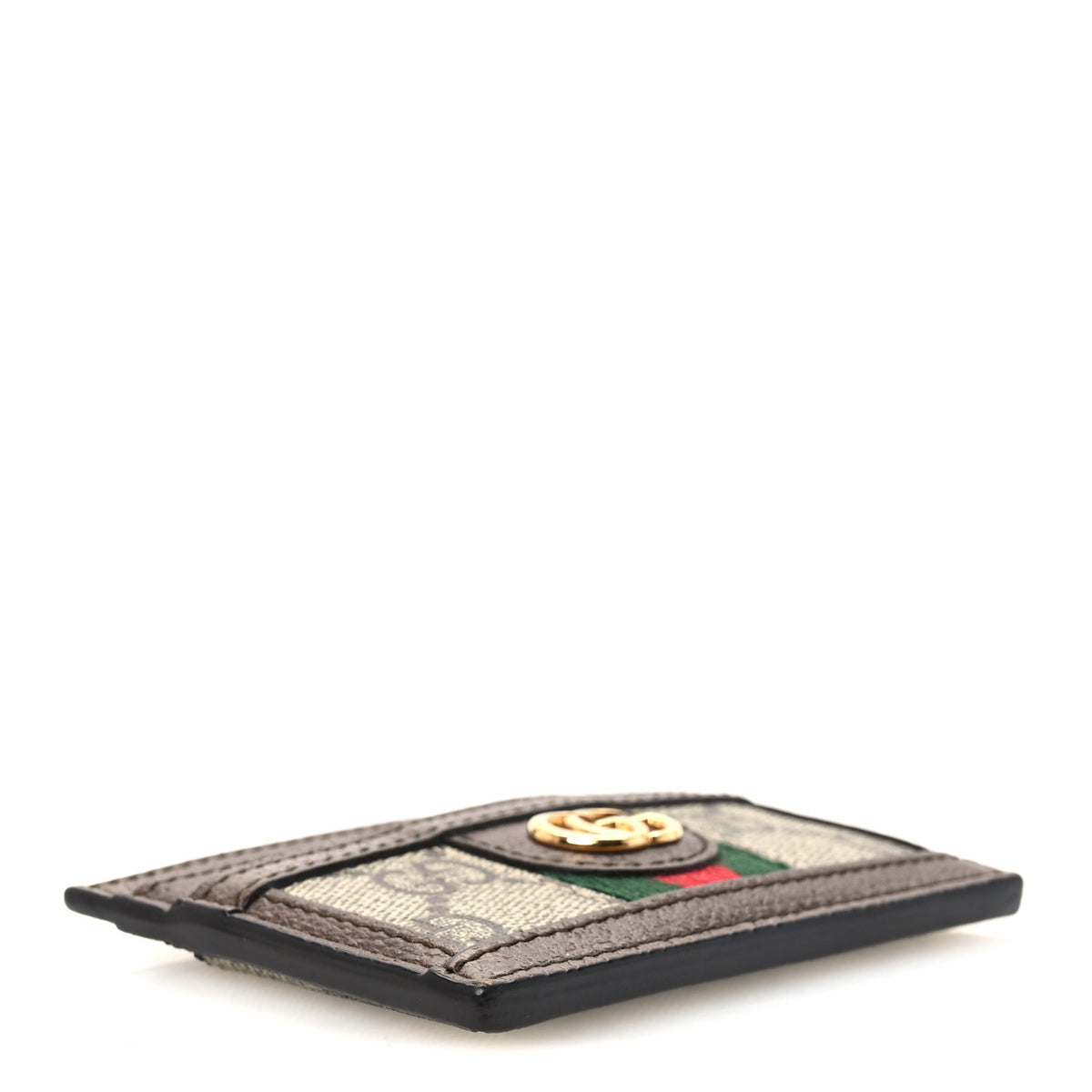 GG Supreme Monogram Ophidia Card Holder Brown