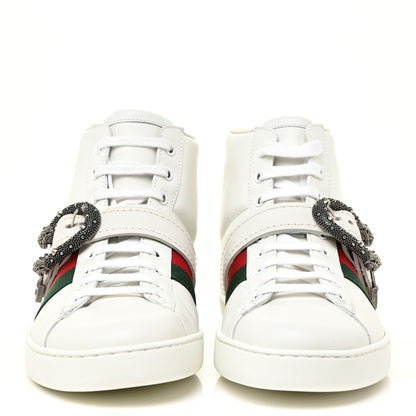 Gucci Calfskin Ayers Web Mens Dionysus High Top Sneakers 7 White 2 of 14
