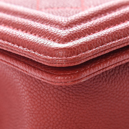 Chanel Caviar Quilted Small Boy Flap Dark Red 8 of 12