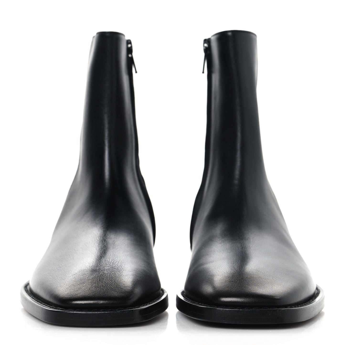 Calfskin Soft Rim Ankle Booties 37 Black