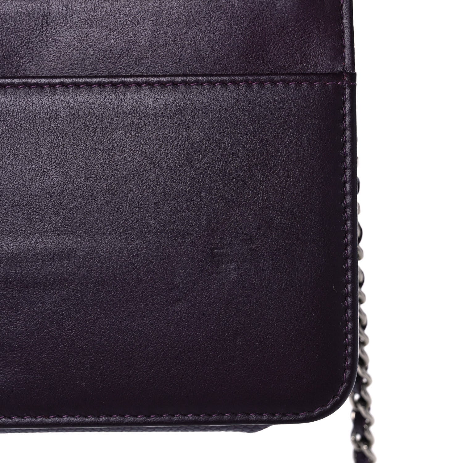 Chanel Caviar Quilted Diamond CC Wallet On Chain WOC Dark Purple 12 of 14