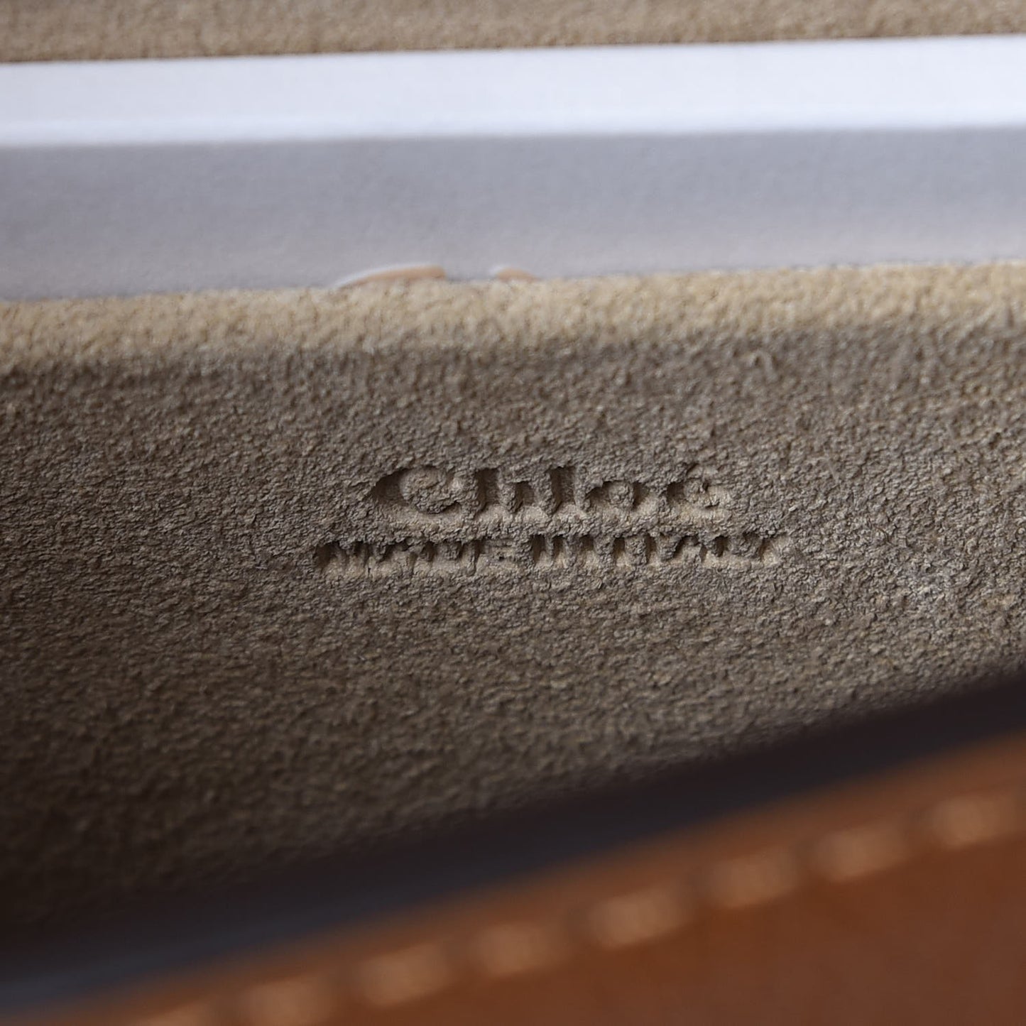 Calfskin Suede Small Nile Bracelet Bag Caramel