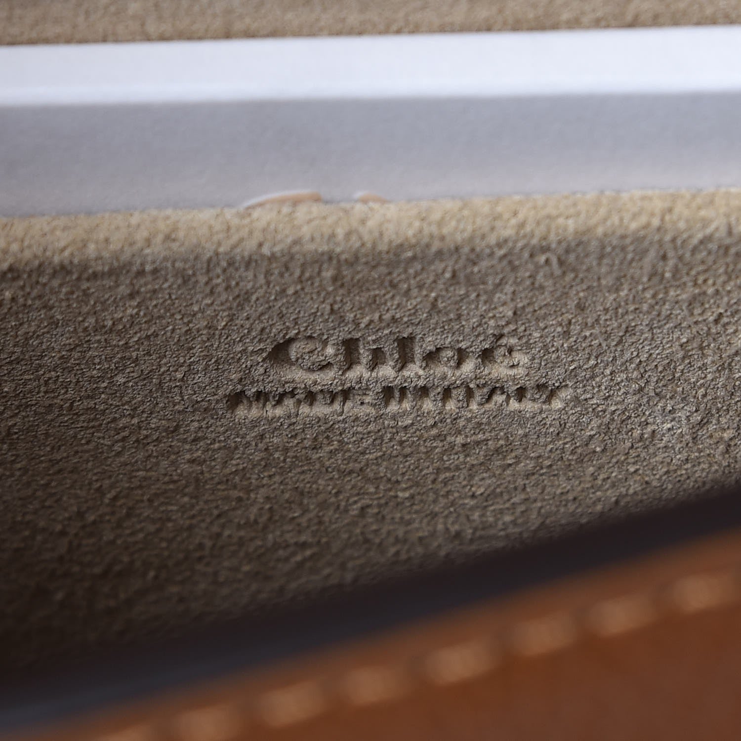 Chloe Calfskin Suede Small Nile Bracelet Bag Caramel 6 of 7