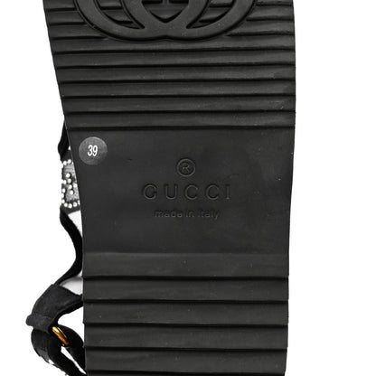 Gucci Tela Retino Kid Scamosciato Crystal GG Monogram Womens Dad Sandals 39 Black 6 of 6