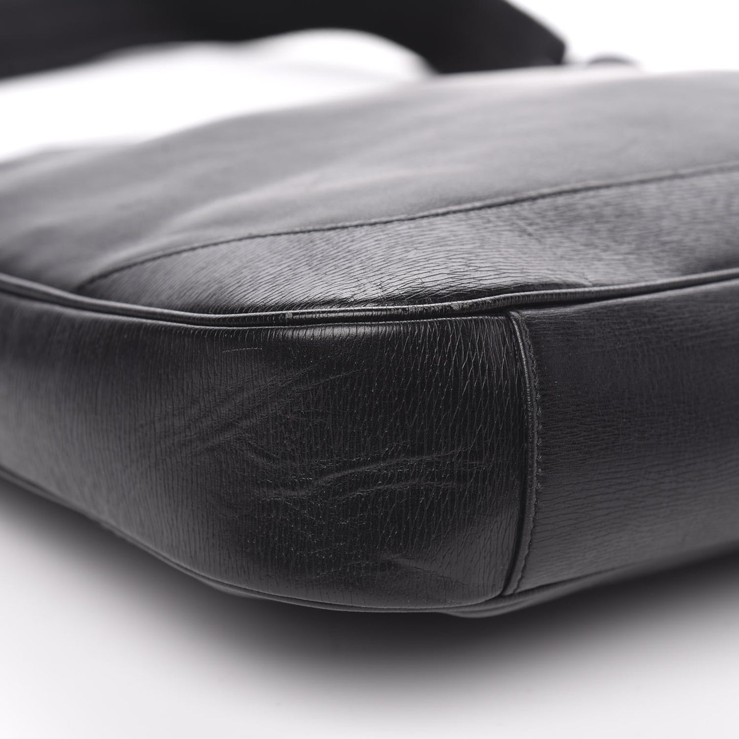 Calfskin Bamboo Top Handle Bag Black