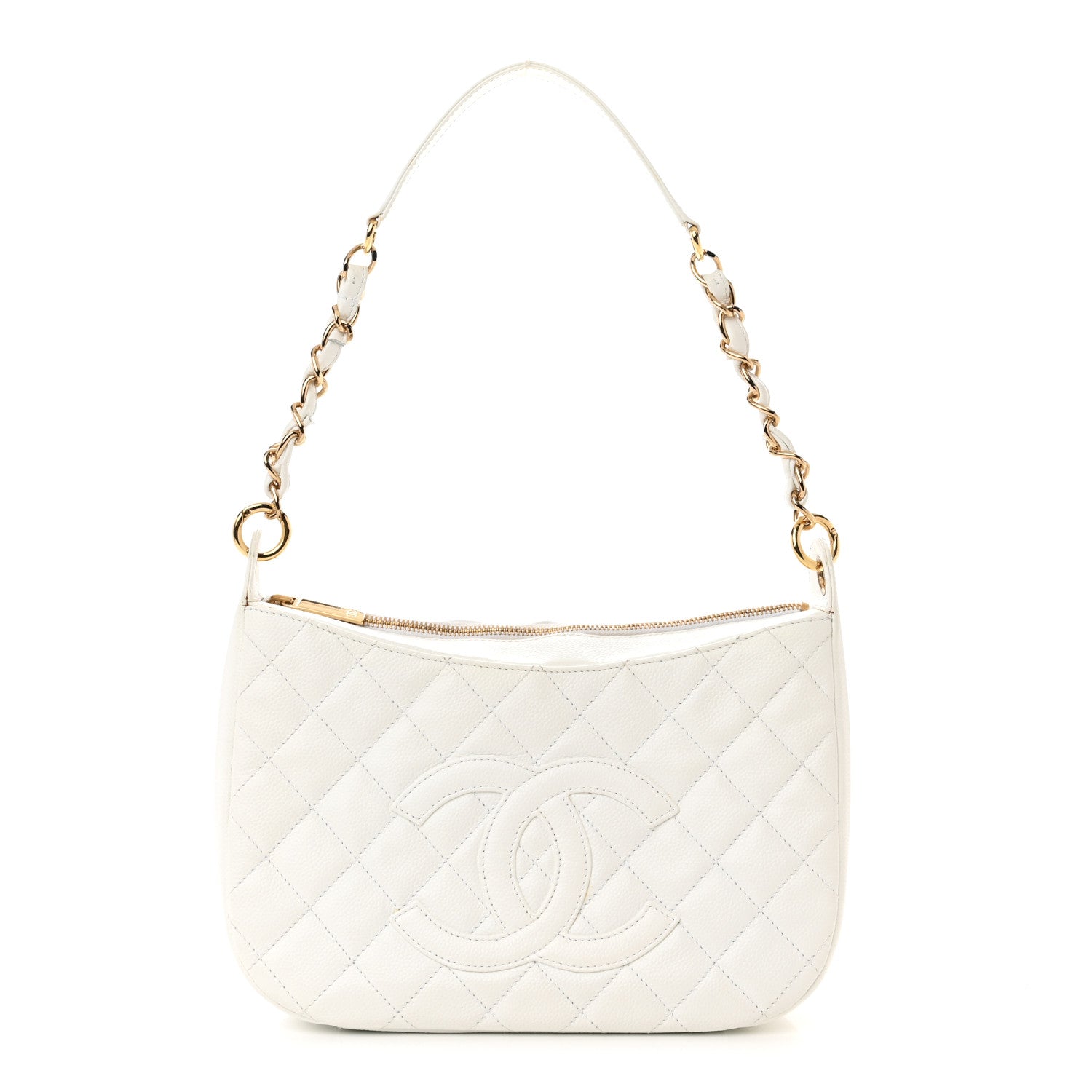 Chanel Caviar Quilted Hobo White 1 of 20
