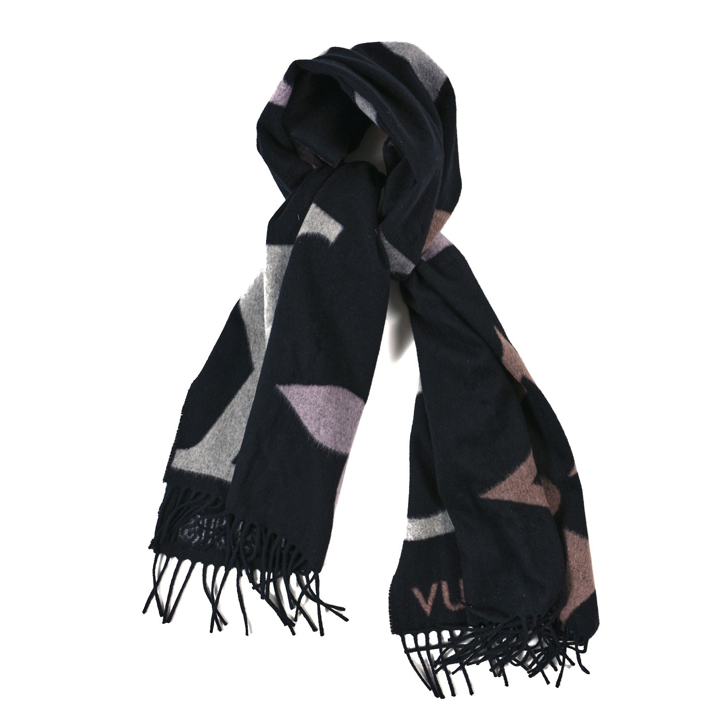Cashmere Wool Monogram Ultimate Scarf Black