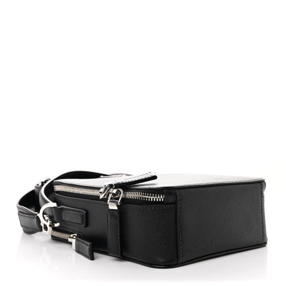 Prada Saffiano Travel Medium Brique Crossbody Messenger Bag Black 4 of 12
