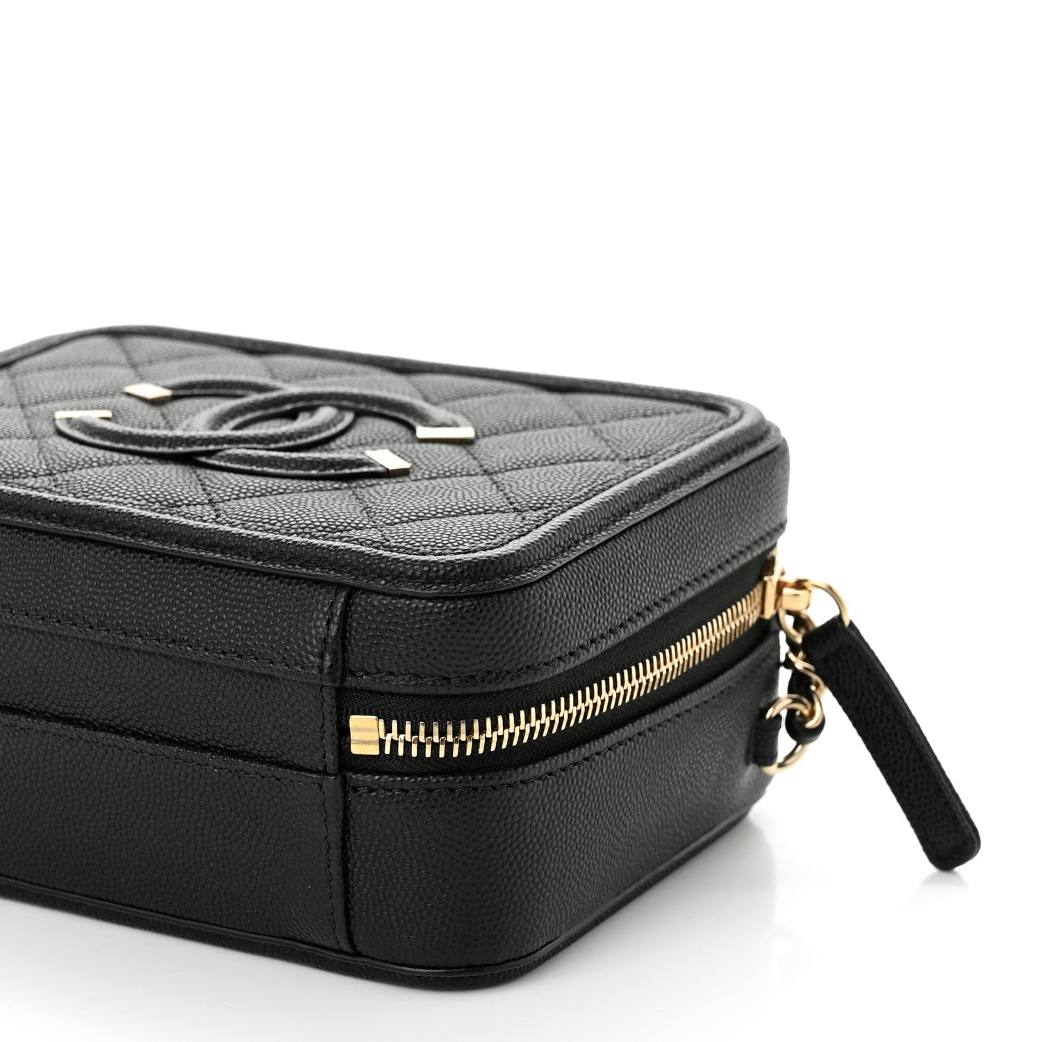 Chanel Caviar Quilted Small CC Filigree Vanity Case Black 10 of 10