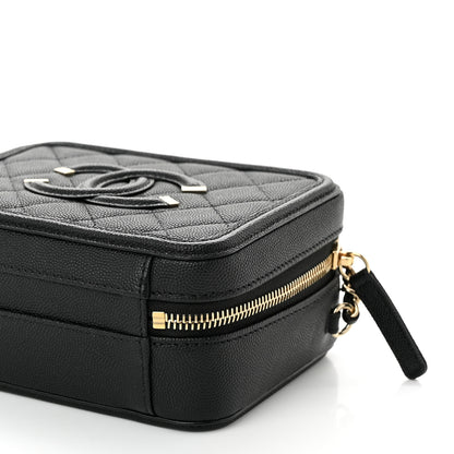 Chanel Caviar Quilted Small CC Filigree Vanity Case Black 10 of 10