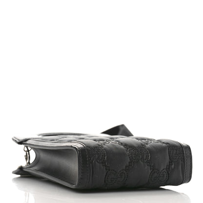 Gucci Nylon Calfskin Enamel GG Matelasse Mini Top Slip Handle Crossbody Bag Black 4 of 8