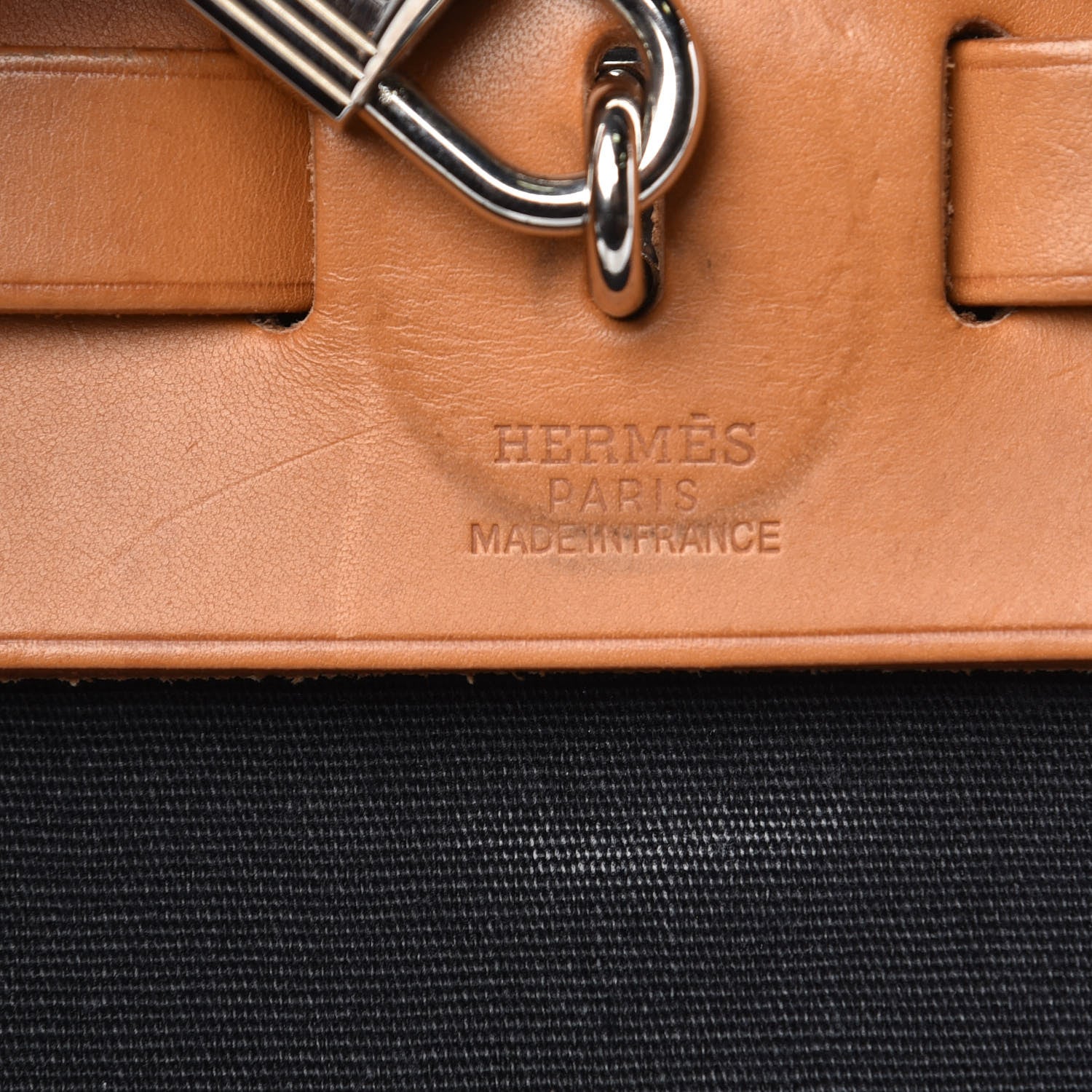 Hermes Toile Vache Calfskin Herbag PM 30 Black Natural 5 of 15