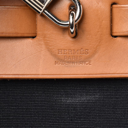 Hermes Toile Vache Calfskin Herbag PM 30 Black Natural 5 of 15