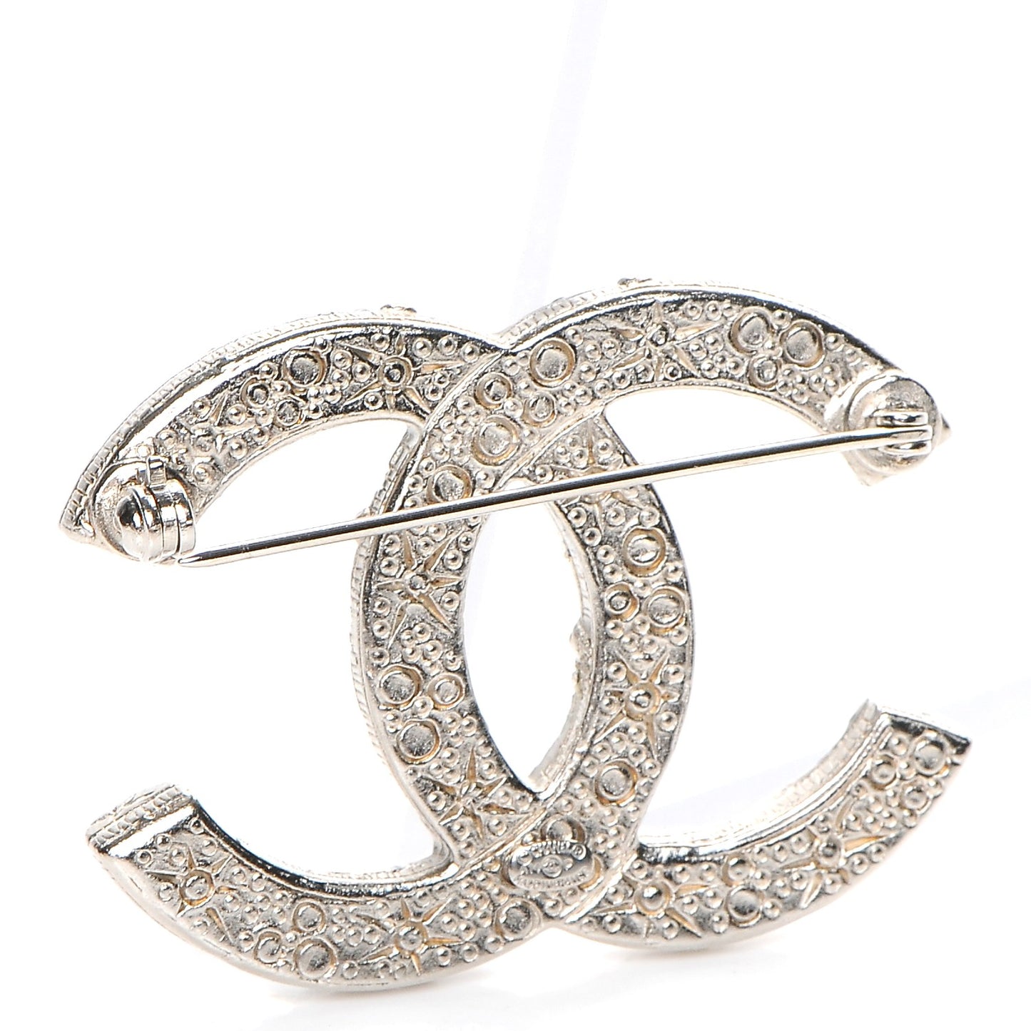 Crystal Large CC Brooch Silver