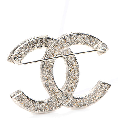 Chanel Crystal Large CC Brooch Silver 3 of 5